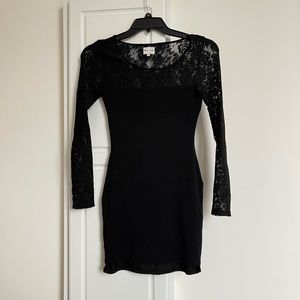 Reiss Lace Mini Black Pullover Dress xs